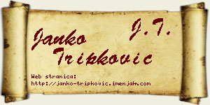 Janko Tripković vizit kartica